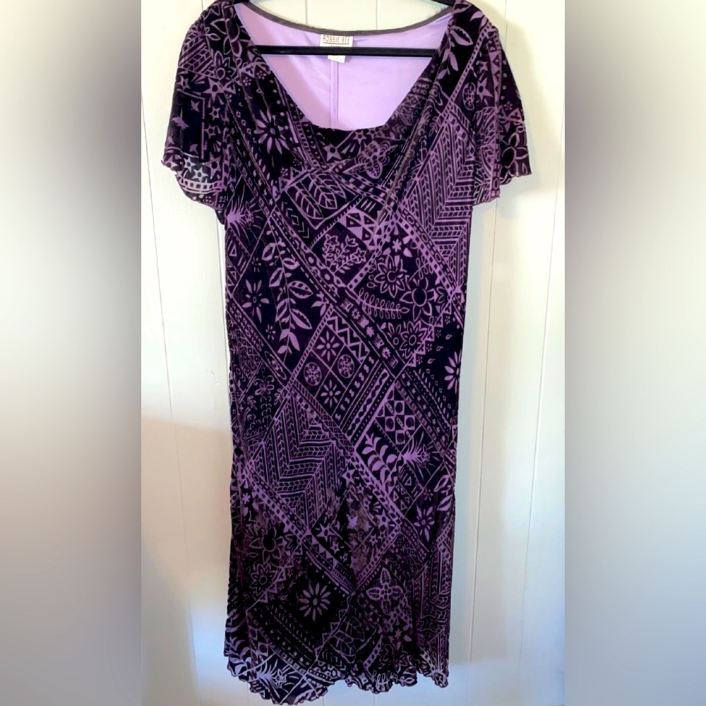 Black velvet and purple lined dress size 20W